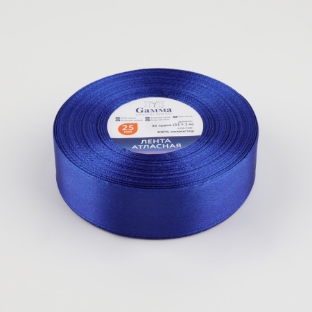 Satin tape, 25 mm × 33 ± 2 m, color blue No. 094-1