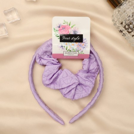 Hair set "Emilia" (elastic band, rim 1.5 cm).-1