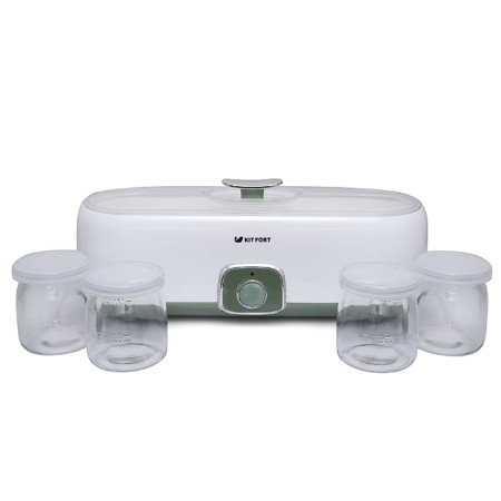 Yogurtnitsa KitFort KT-2006, 20 W, 200 ml, 4 containers, plastic, white-green-1