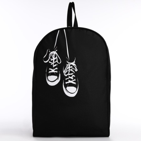 School Textile Backpack "Sneakers", 38x14x27 cm, black color-2
