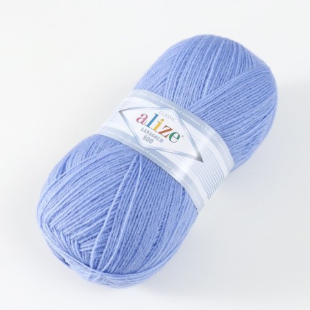 Yarn "Lanagold 800" 49% wool, 51% acrylic 730m/100g (40 blue)-1