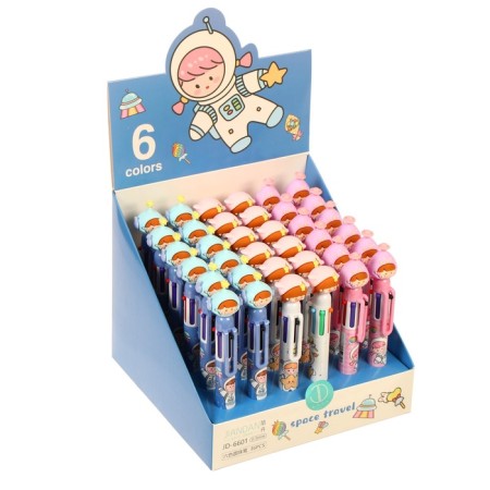 Ballpoint pen "Cosmonaut" 6-color, 0.5 mm, mix (barcode on a piece)-5