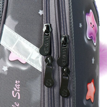 School backpack 38 x 30 x 16 cm, ergonomic back, stavia "stars", gray-9
