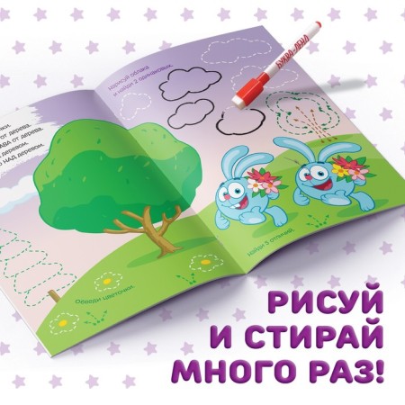 A set of books "Write and Style", 3 pcs. 12 pp., A5, + 3 markers, Smeshariki-2