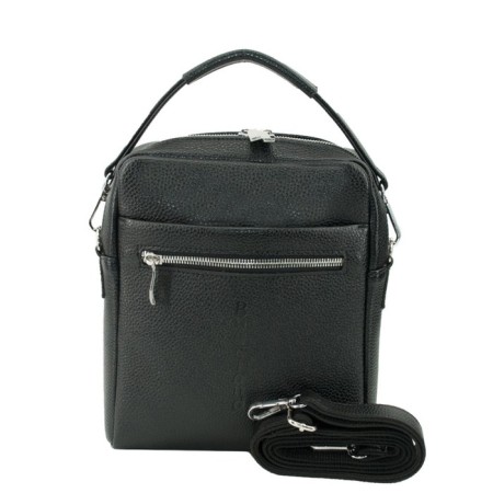 Male bag, genuine leather, black 22x5x31 cm