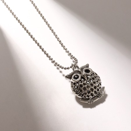 Owl of Round ART, Black Silver Color, 44 cm-1