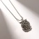 Owl of Round ART, Black Silver Color, 44 cm