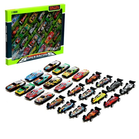 Set of metal machines "Racing", included 24 pcs