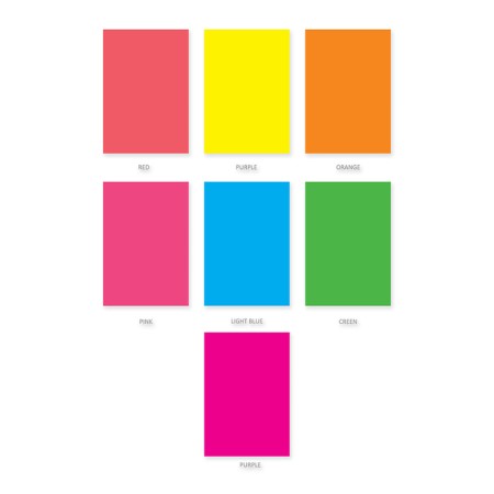 Color Neon A4, 7 colors, 7 sheets, erichkrause, unilateral, coated, gluing, density 80 g/m2, crafts of crafts-1