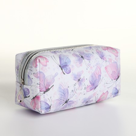 Lightning cosmetic bag, white/lilac color