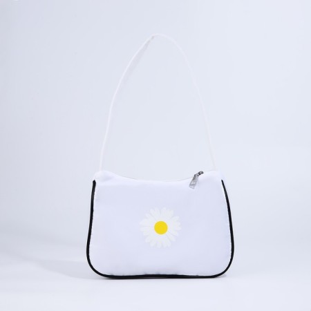 Youth bag with a zipper, white color