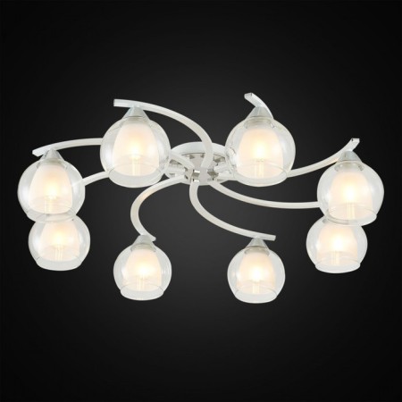 Ceiling chandelier Citilux "Christie" CL152180, 79x79x19 cm, 8x75W, E27, white color-1