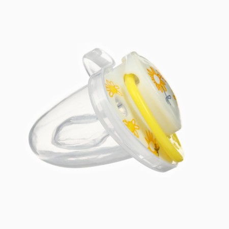 Nipple - orthodontic dummy "flowers", +6 months, yellow color-3