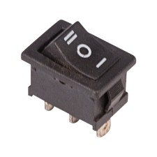 Переключатель клавишный 250V 6А (3с) ON-OFF-ON черный с нейтралью Mini (RWB-205, SC-768) REXANT   10