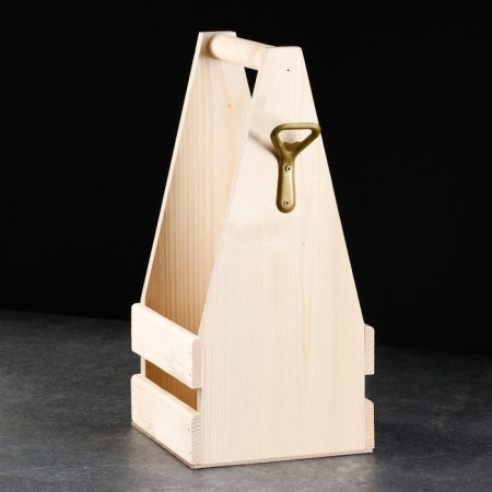Box for beer 15.5x15.5x33 cm for 4 bottles, natural-1