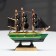 Duncan ship, 10x3x10 cm, green hull, black sails