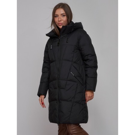 Coat insulated winter female, size 46, black color-8