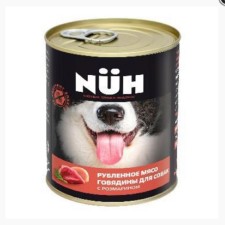 Wet feed nuh beef beef beef for dogs of medium and large rocks 340 gr.