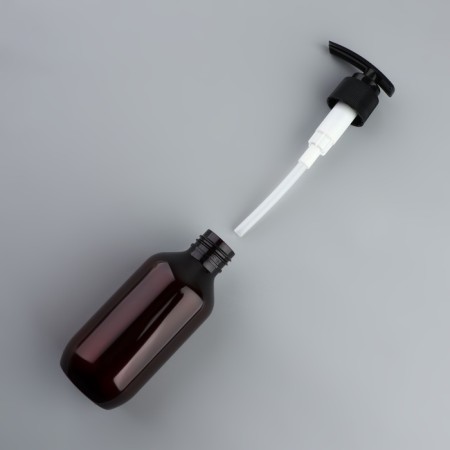 A bottle for storage, with a dispenser, 150 ml, brown color/black-3