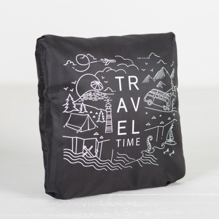The bag is road, folding in a cosmetic bag, lightning department, outer pocket, long belt, black color-7