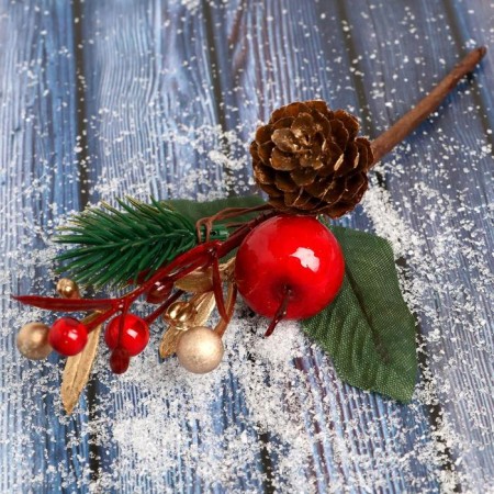Decor "Winter charm" berry berries leaves, 14 cm