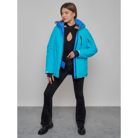 Ski jacket female, size 44, blue color-7