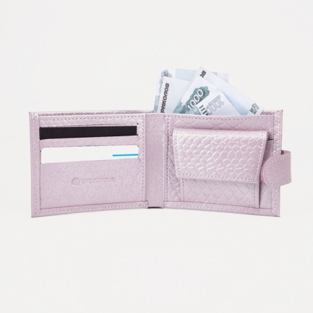 Wallet on the button, lilac color-5