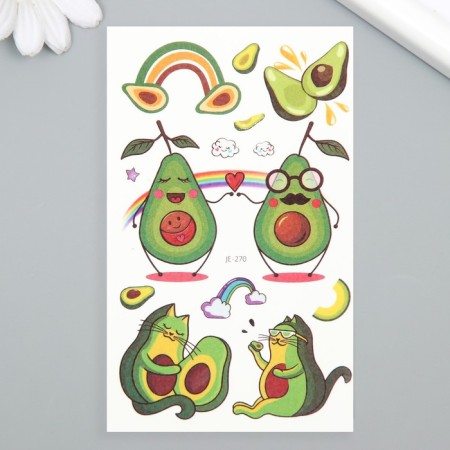 Tattoo on the body color "CotoAvocado" 7.5x12 cm