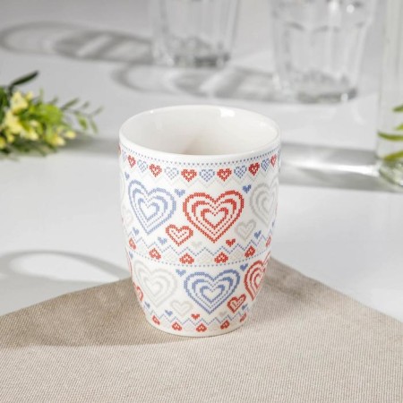 Porcelain share mug "Heart", 350 ml, white color-1