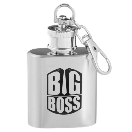 BIG BOSS alcohol flask, stainless steel, gift, 30 ml, 1 oz-1