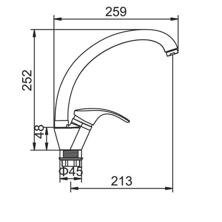 Accoona A4053E kitchen mixer, single -leaf, beige, glossy-4