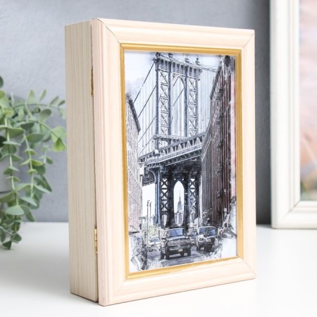 Key "New York 1" Milk oak 15x21 cm-1