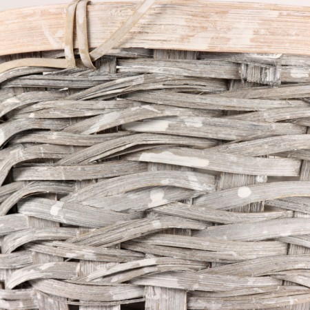 Wicker basket, d17x10.5xh33cm, gray, bamboo-3