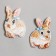 Decor for creativity Textile embroidery "Rabbit with a bow on the ear" 3.8x5 cm