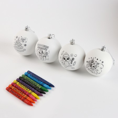 New Year's set for creativity. Christmas balls for coloring "New Year! Magic gift ", 4 pcs, d = 7cm-2