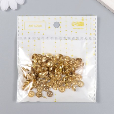 Set of decorative cloves "Gloss" set of 100 pcs gold 0.9x0.9 cm-5