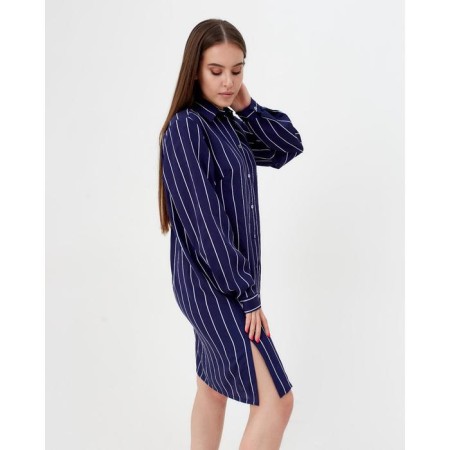 Shirt (shirt) female kaftan "strip", blue color, size 44-46-2