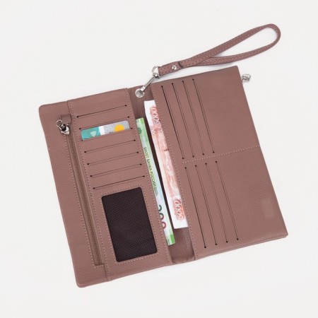 Women's wallet on magnets, pink color-4