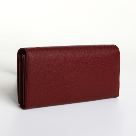 Women's wallet on a magnet, burgundy color-1