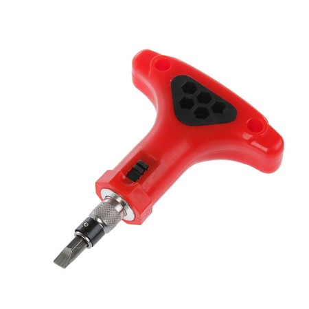 Screwdriver with a set of bits and head heads, plastic handle, 22 items-2