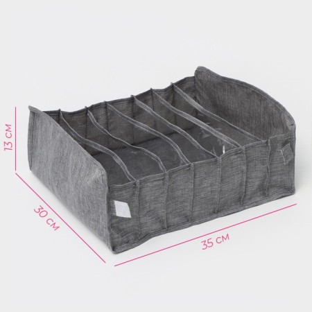 Organizer for storing linen Dalyan, 7 cells, 35 × 30 × 13 cm, color gray color-2