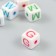 Busina for creativity plastic "Cube white with letters, mother -of -pearl" mix 1.4x1.4x1.4 cm