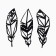 Wind -up decoration for the interior, panel on the wall made of wood "feathers", 3 modules