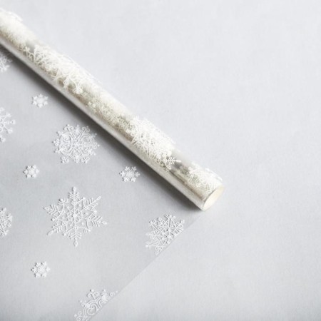 Glossy film "Snowflakes", white, 1 x 5.2 m, New Year-1