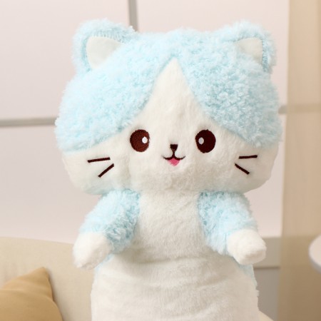 Soft toy "cat", 80 cm, blue color-1