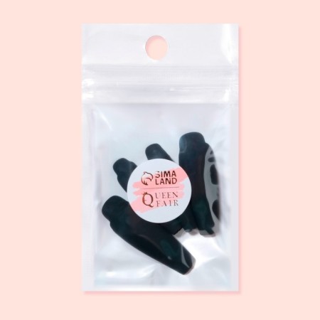 Patch nails, 24 pcs, ballerina shape, matte black color-4