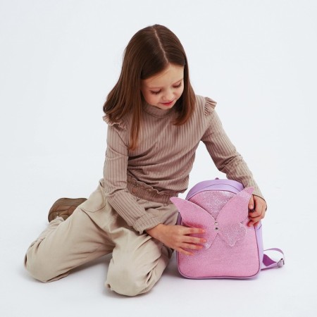 Baby backpack for girls with sparkles "Butterfly", removable elements, 27x23x10 cm-12
