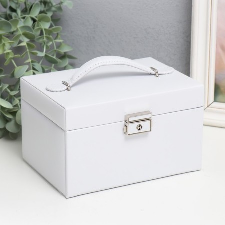 Casket to the leatherette to decorations the chest "Smoothness. Matte white" 11x18x13.7 cm-4