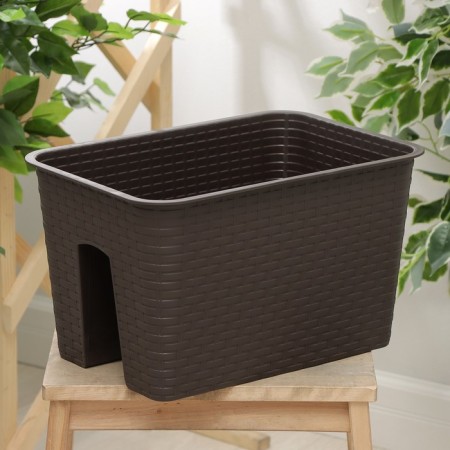 Kashpo on the railing "rattan", 12 l, brown color