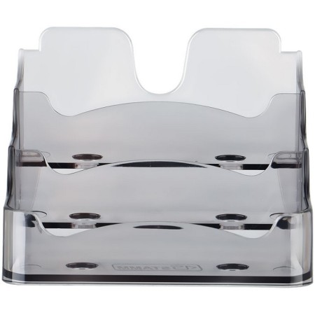 Tables for business cards, 3 compartments, tinted, gray-1